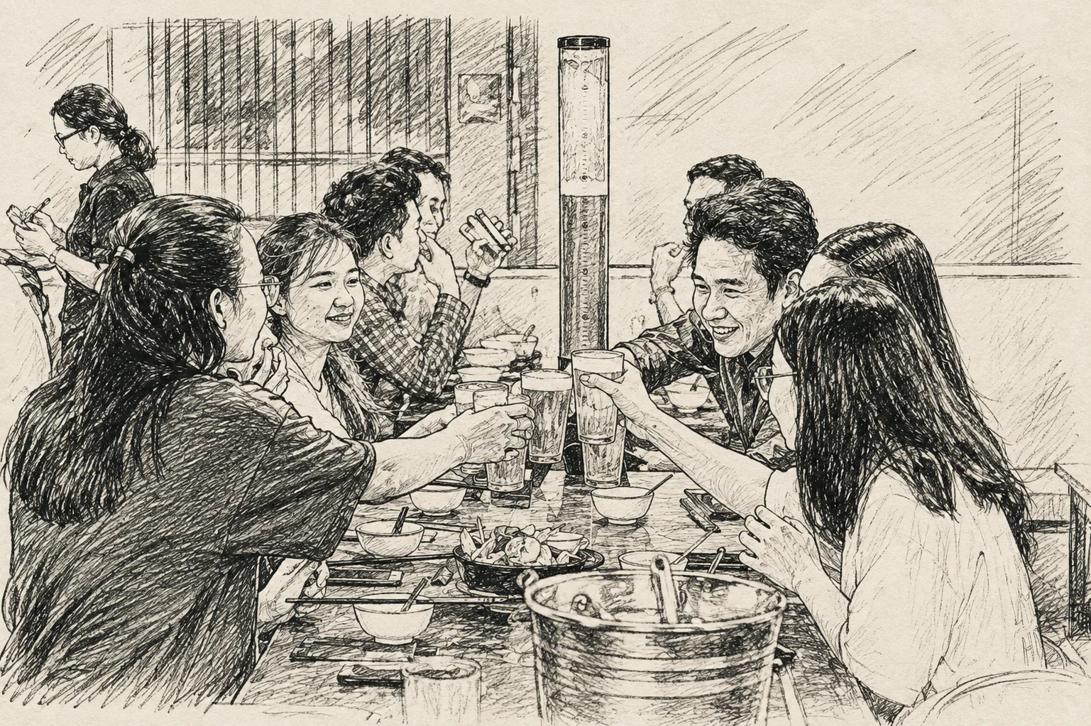 Friends Toasting